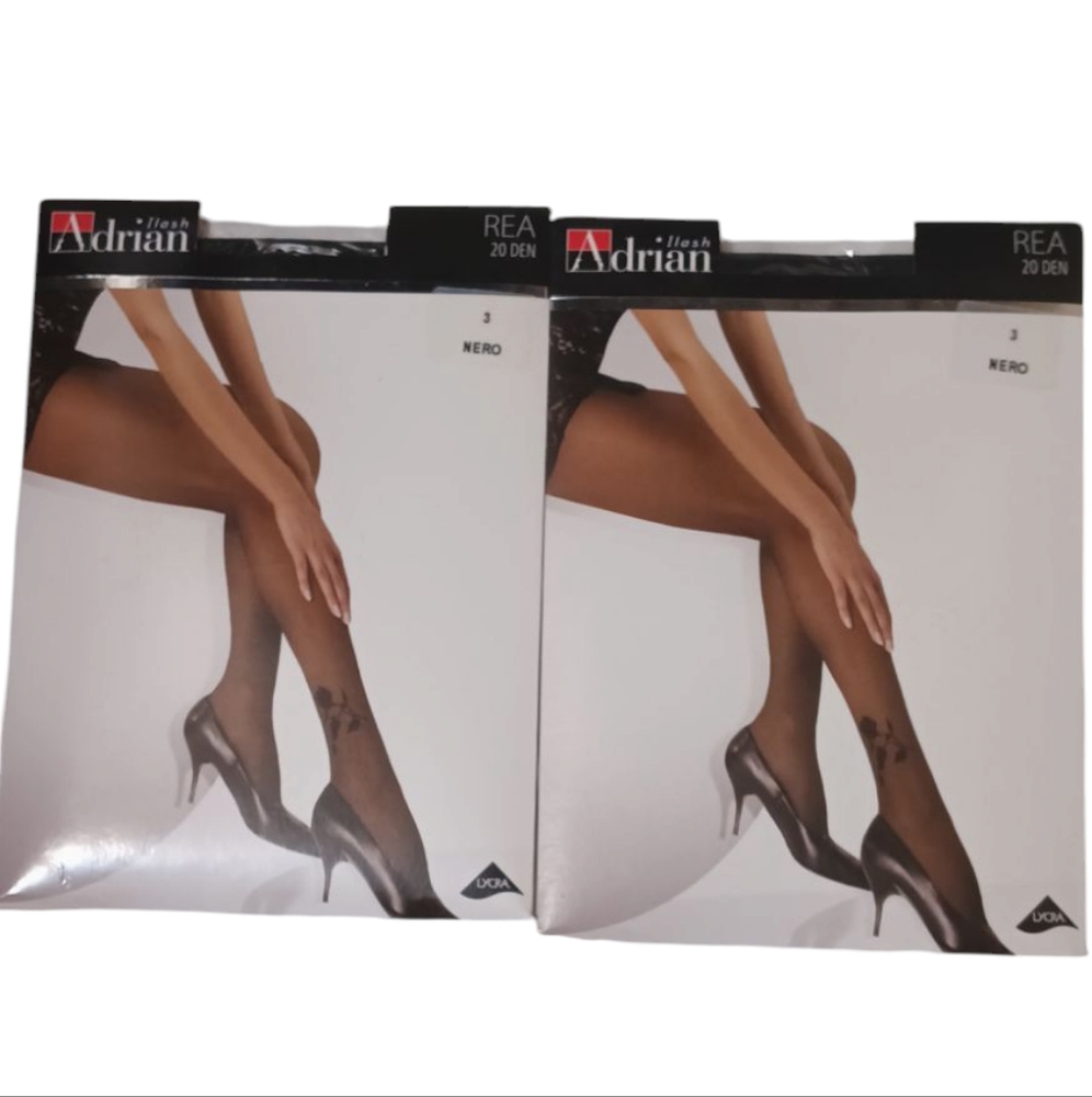 Women's Adrian Rea black pantyhose/tights 2 pair